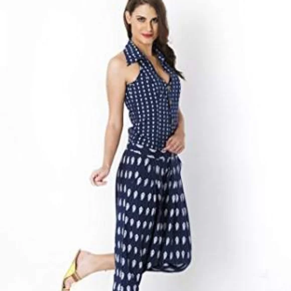 Desi Weavess Indigo Sleeveless  Jodhpuri Jumpsuit - Picture 5 of 13